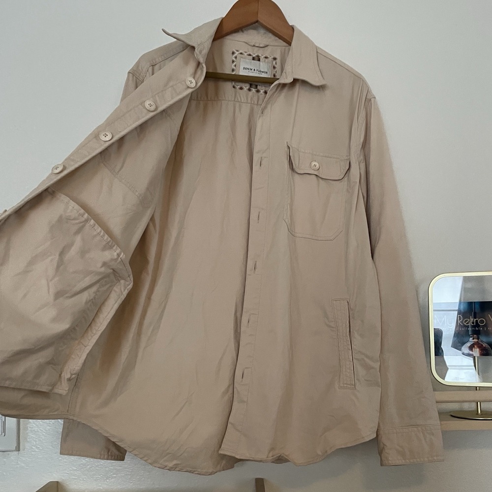 Denim & Flower Ricky Singh Twill Shacket Sand Siz… - image 8